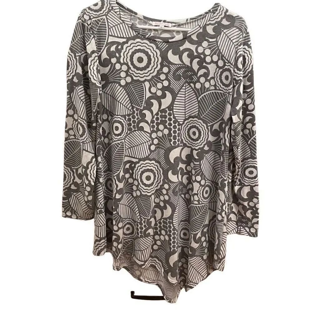 Before + Again Tunic Womens XL Sundance Midweight Butterknit Whimsy Gray Retro